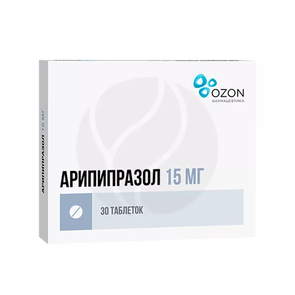 Изображение товара Арипипразол таблетки 15мг для лечения шизофрении и биполярного расстройства