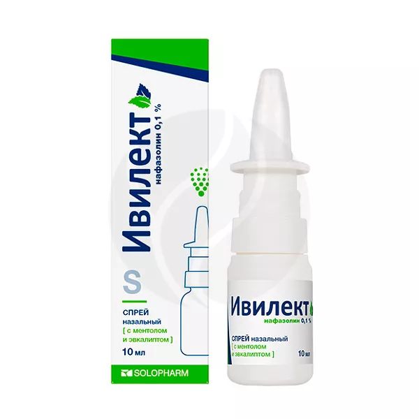 Изображение товара Ивилект спрей назальный с ментолом и эвкалиптом 0,1%, 10 мл