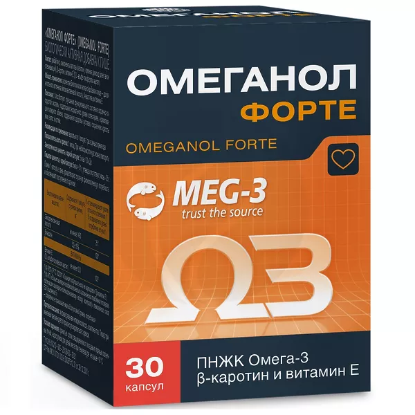 Изображение товара Омеганол форте капсулы для здоровья - 30 штук Изображение товара Омеганол форте капсулы для здоровья - 30 штук