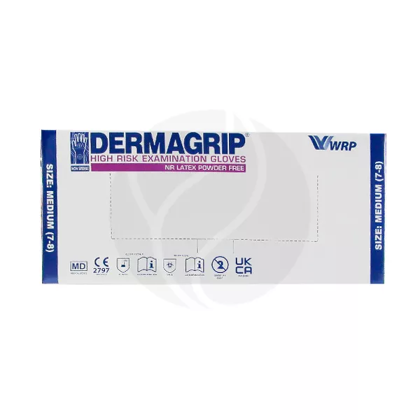 Изображение товара Медицинские латексные смотровые перчатки Dermagrip High Risk нестерильные, размер M, 25 шт Изображение товара Медицинские латексные смотровые перчатки Dermagrip High Risk нестерильные, размер M, 25 шт