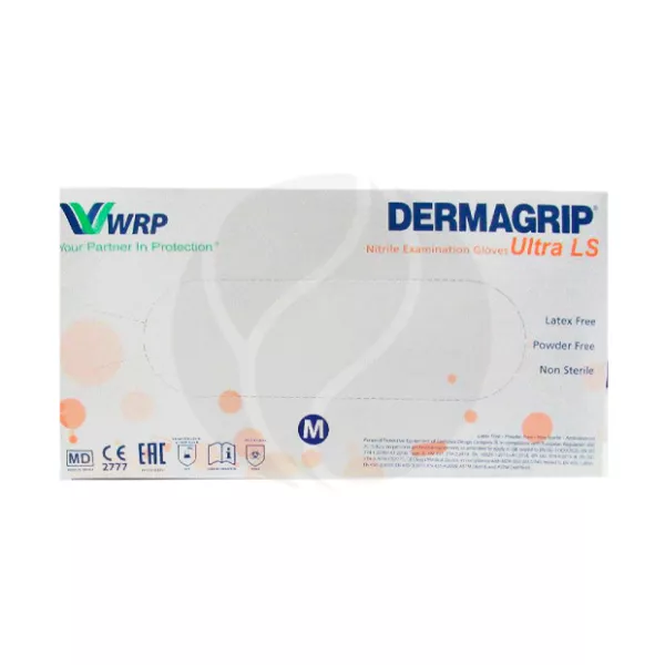 Изображение товара Dermagrip Ultra LS перчатки смотровые нитриловые нестерильные размер М Изображение товара Dermagrip Ultra LS перчатки смотровые нитриловые нестерильные размер М
