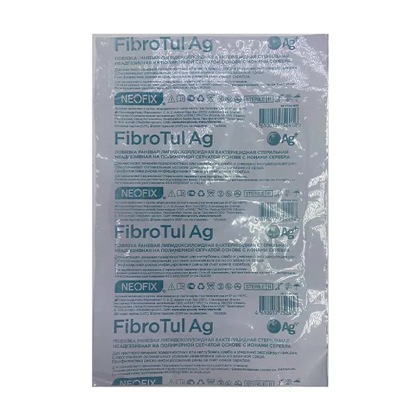 Изображение товара Neofix FibroTul Ag повязка раневая стерильная 10cм*15cм, №1 Изображение товара Neofix FibroTul Ag повязка раневая стерильная 10cм*15cм, №1
