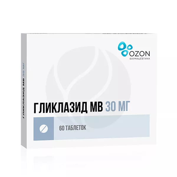 Изображение товара Гликлазид МВ таблетки с модифицированным высвобождением 30мг