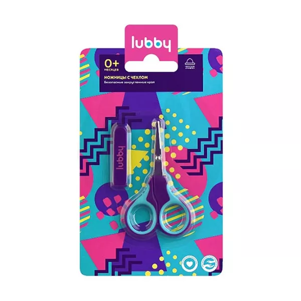 Изображение товара Ножницы для малышей Lubby с чехлом 0+ безопасные и удобные