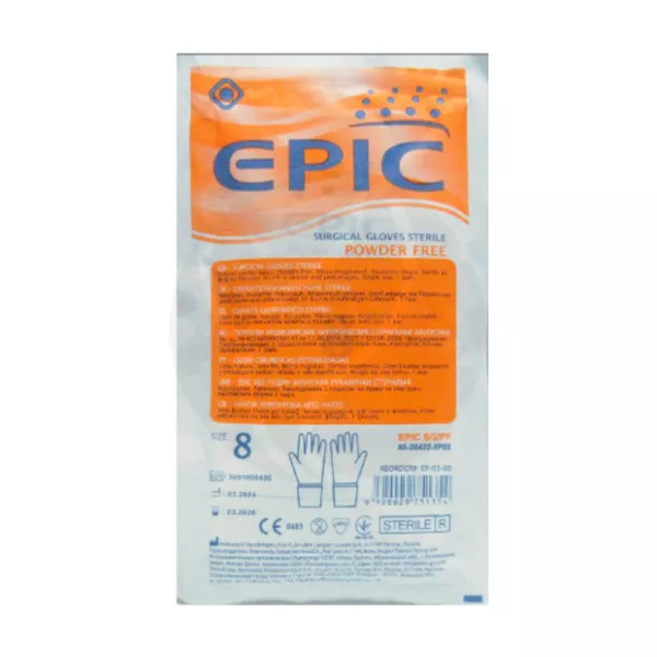EPIC SG PF перчатки хирургические латексные стерильные (размер 8), 1пара