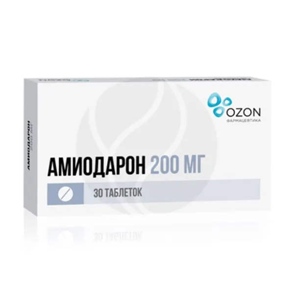 Амиодарон таблетки 200мг, №30 Озон