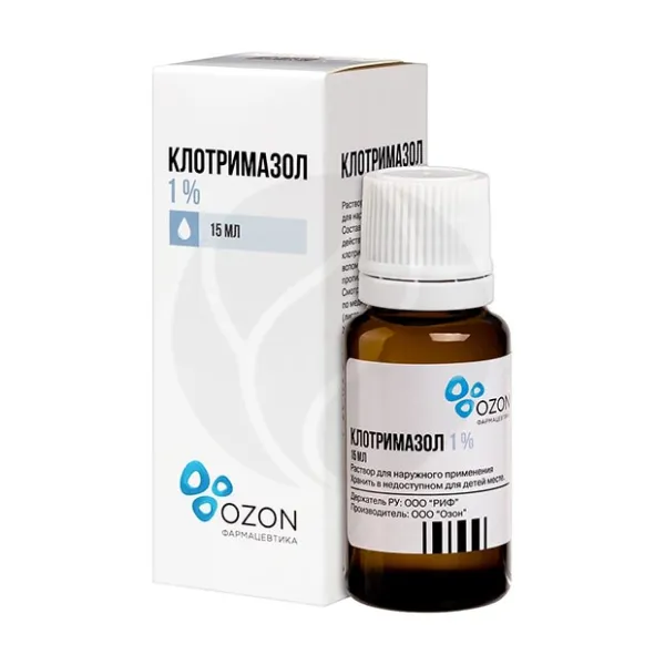 Изображение товара Клотримазол раствор для наружного применения 1% 15 мл