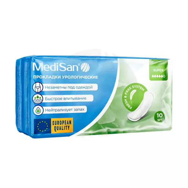 Изображение товара МедиСан Супер урологические прокладки для женщин №10 надежная защита Изображение товара МедиСан Супер урологические прокладки для женщин №10 надежная защита