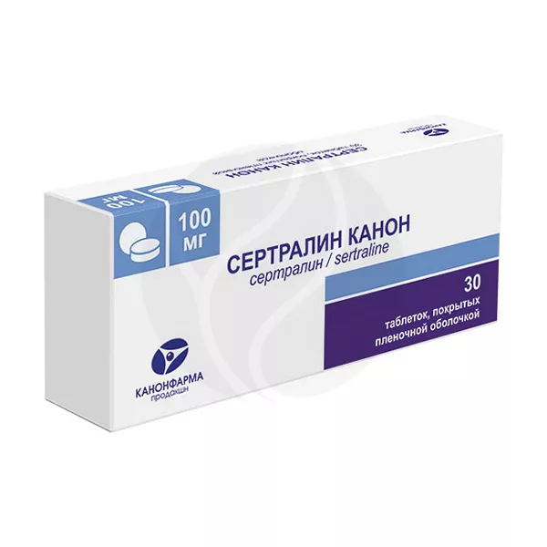 Изображение товара Сертралин Канон 100мг таблетки покрытые оболочкой 30 шт Россия Изображение товара Сертралин Канон 100мг таблетки покрытые оболочкой 30 шт Россия