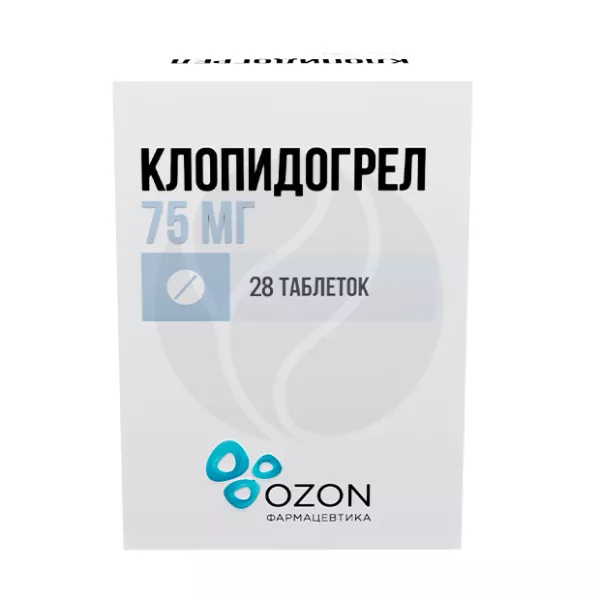 Изображение товара Клопидогрел таблетки 75мг №28 для профилактики сосудистых осложнений