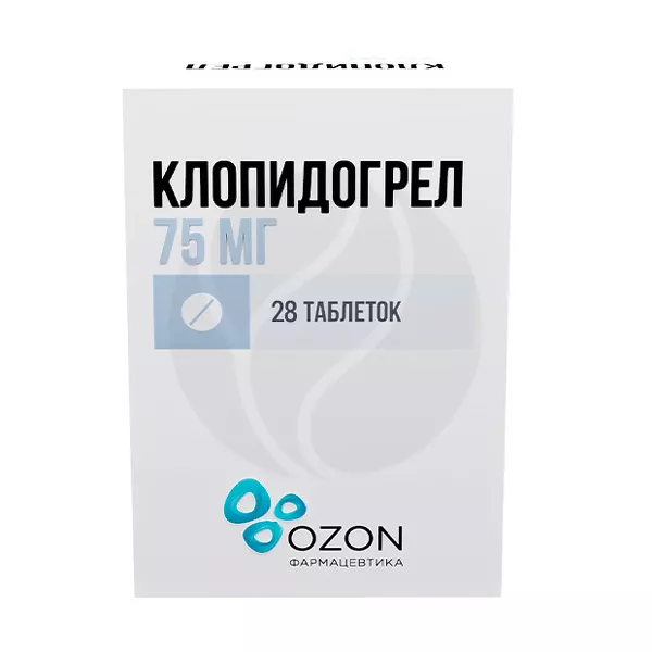 Изображение товара Клопидогрел таблетки 75мг №28 для профилактики сосудистых осложнений