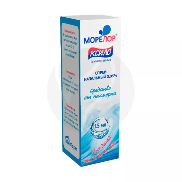 Изображение товара Морелор Ксило спрей назальный 0, 05% 15мл - сосудосуживающее средство для носа