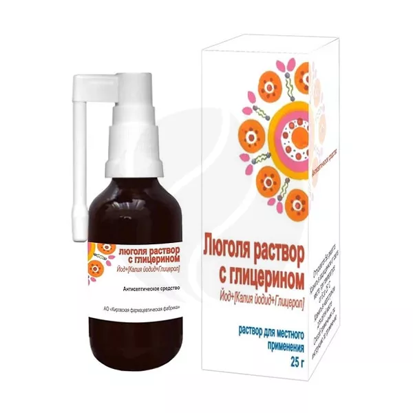 Изображение товара Люголя раствор д/местн. прим. с глицерином 1%, 25г Изображение товара Люголя раствор д/местн. прим. с глицерином 1%, 25г