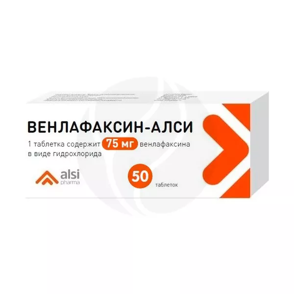 Изображение товара Венлафаксин-Алси таблетки 75 мг №50 для лечения депрессии и профилактики