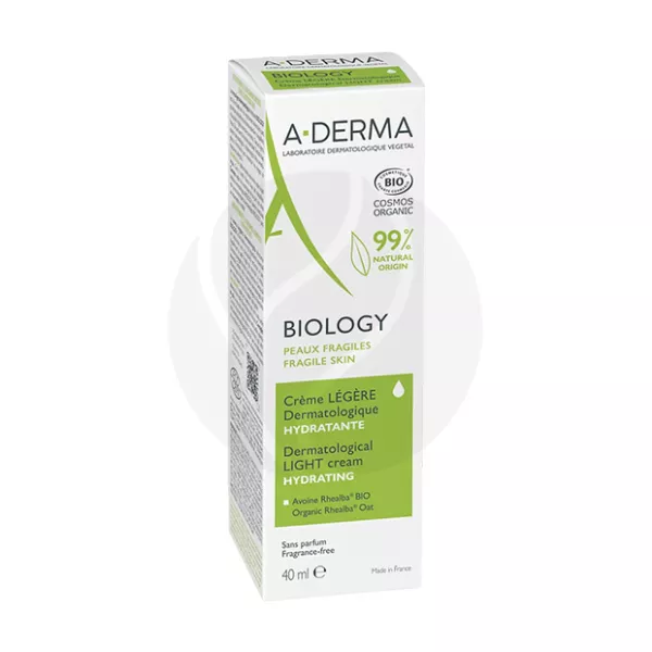 A-Derma Biology крем легкий увлажняющий дерматологический для хрупкой кожи, 40мл