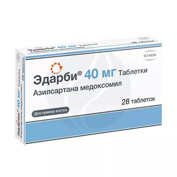 Изображение товара Эдарби 40 мг таблетки для снижения давления, 28 шт Россия Изображение товара Эдарби 40 мг таблетки для снижения давления, 28 шт Россия