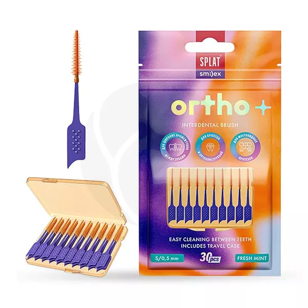 Изображение товара Splat Smilex Ortho+ ершик межзубный мягкий со вкусом мяты (размер S), 30шт Изображение товара Splat Smilex Ortho+ ершик межзубный мягкий со вкусом мяты (размер S), 30шт