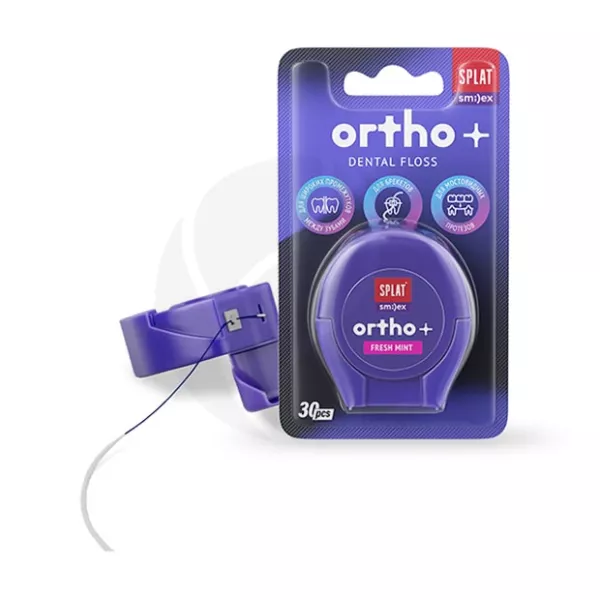 Изображение товара Splat Smilex Ortho+ - Ортодонтическая зубная нить со вкусом мяты