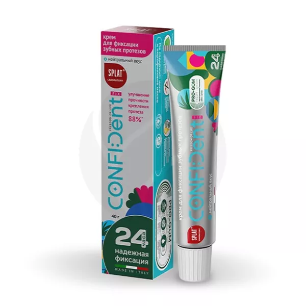 Splat CONFIDent Fix крем для фиксации протезов Нейтральный вкус, 40г