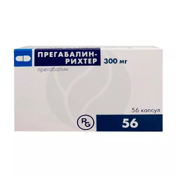 Изображение товара Прегабалин-Рихтер капсулы 300мг 56 шт противоэпилептическое средство Изображение товара Прегабалин-Рихтер капсулы 300мг 56 шт противоэпилептическое средство