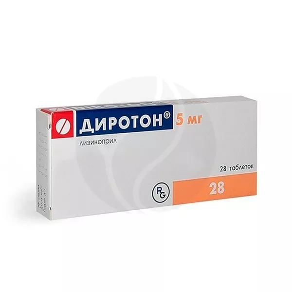 Изображение товара Лизиноприл Диротон 5мг таблетки Изображение товара Лизиноприл Диротон 5мг таблетки