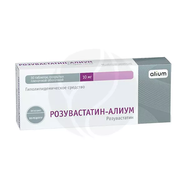 Изображение товара Таблетки Розувастатин-Алиум 10 мг - гиполипидемическое средство Изображение товара Таблетки Розувастатин-Алиум 10 мг - гиполипидемическое средство