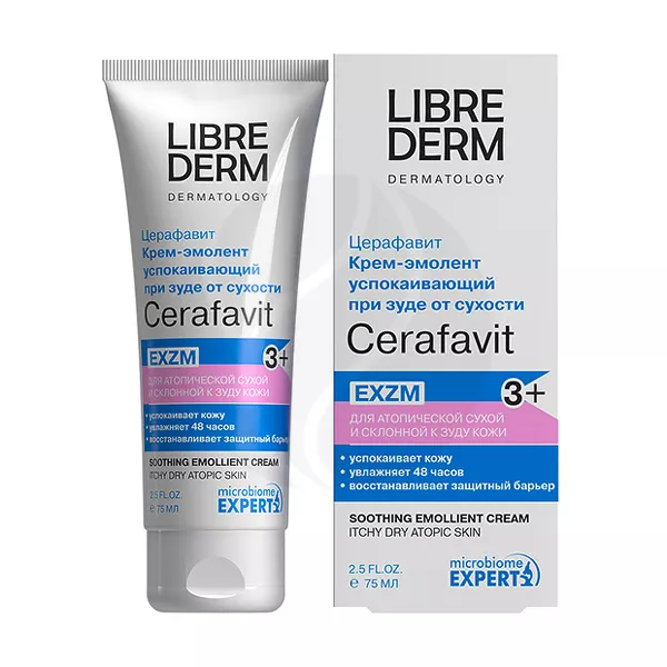 Librederm Cerafavit крем-эмолент успокаивающий при зуде и сухости, 75 мл