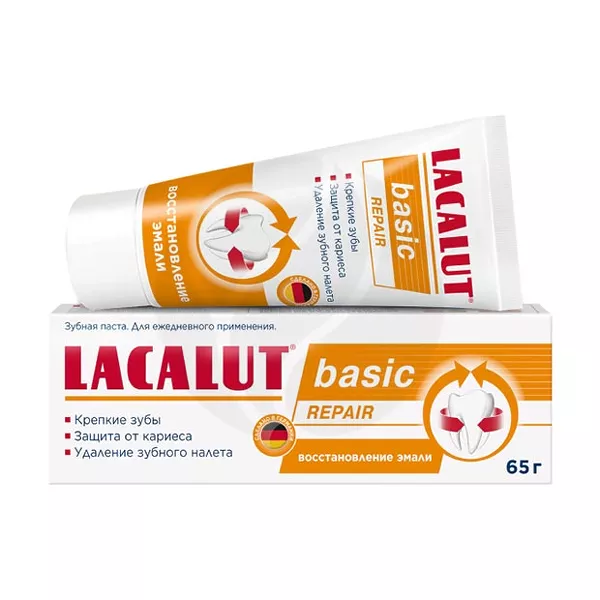 Изображение товара Lacalut Basic Repair зубная паста для восстановления и укрепления эмали 65г Изображение товара Lacalut Basic Repair зубная паста для восстановления и укрепления эмали 65г
