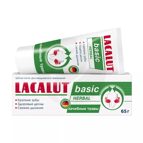Изображение товара Lacalut Basic Herbal зубная паста с лечебными травами, 65г Германия Изображение товара Lacalut Basic Herbal зубная паста с лечебными травами, 65г Германия