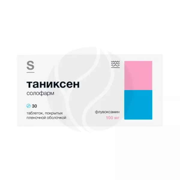 Изображение товара Таниксен Солофарм таблетки покрытые 100мг №30 для лечения депрессии и ОКР Изображение товара Таниксен Солофарм таблетки покрытые 100мг №30 для лечения депрессии и ОКР