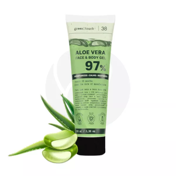 Изображение товара Гель для лица и тела Green touch Алоэ 97% 100 мл натуральное увлажнение и успокоение Изображение товара Гель для лица и тела Green touch Алоэ 97% 100 мл натуральное увлажнение и успокоение