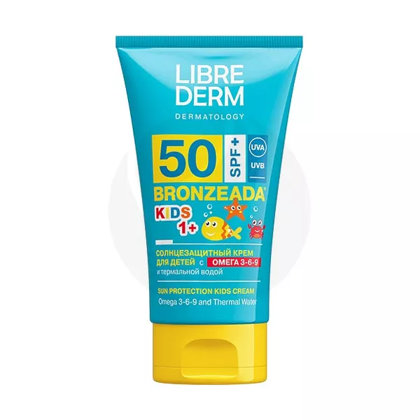 Изображение товара Librederm Bronzeada крем для детей с Омега 3-6-9 и термальной водой SPF50+, 150мл Изображение товара Librederm Bronzeada крем для детей с Омега 3-6-9 и термальной водой SPF50+, 150мл