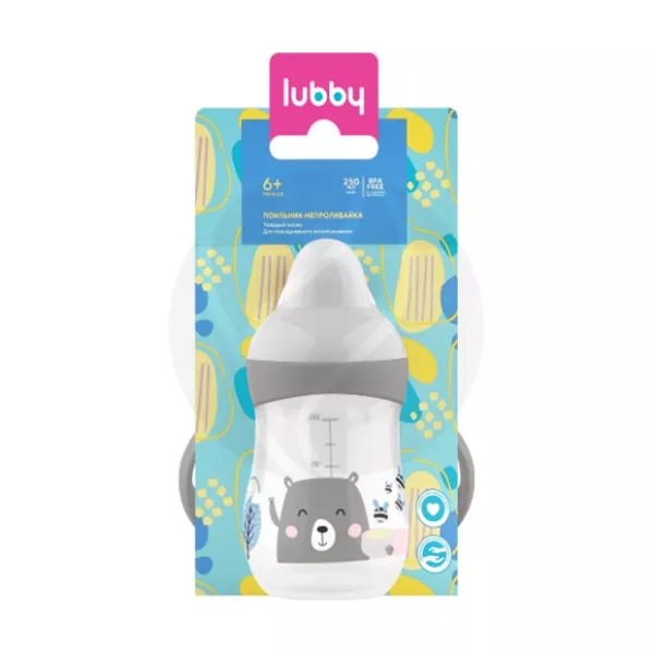 Lubby поильник-непроливайка с твердым носиком(6+мес), 250мл