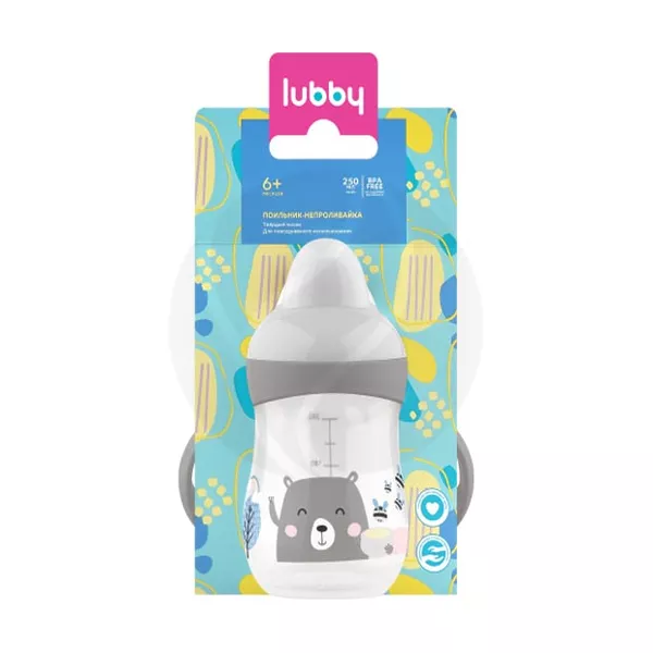 Изображение товара Lubby поильник-непроливайка с твердым носиком (6+мес), 250мл