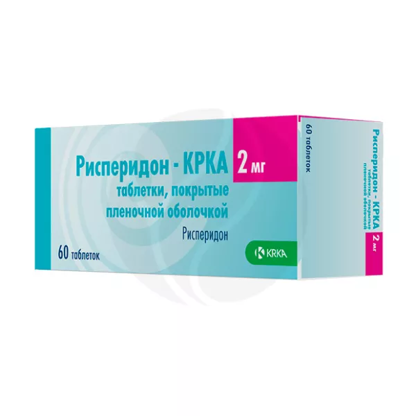 Изображение товара Рисперидон таблетки покрыт. п/о 2мг, №60 Изображение товара Рисперидон таблетки покрыт. п/о 2мг, №60