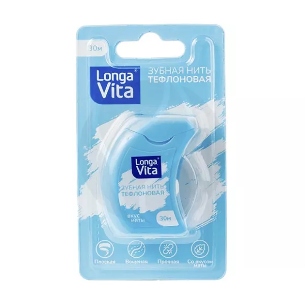 Изображение товара Longa Vita зубная нить тефлоновая, 30м Изображение товара Longa Vita зубная нить тефлоновая, 30м