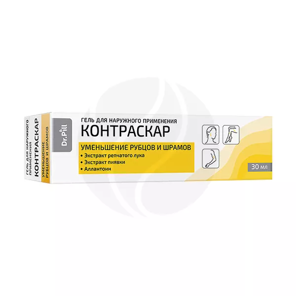 Изображение товара Dr.Pill Контраскар гель для уменьшения рубцов и шрамов, 30мл Изображение товара Dr.Pill Контраскар гель для уменьшения рубцов и шрамов, 30мл