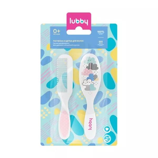 Изображение товара Lubby набор расческа+щетка из натуральной щетины (0+)