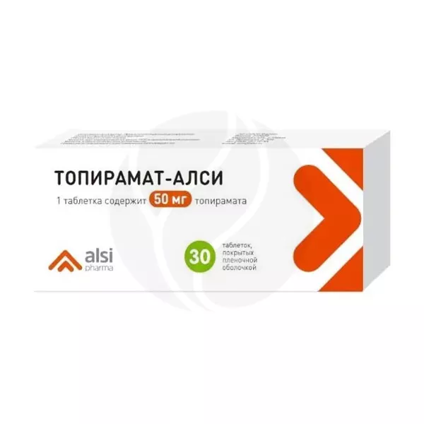 Изображение товара Топирамат-Алси таблетки покрыт. п/о 50мг, №30 Изображение товара Топирамат-Алси таблетки покрыт. п/о 50мг, №30