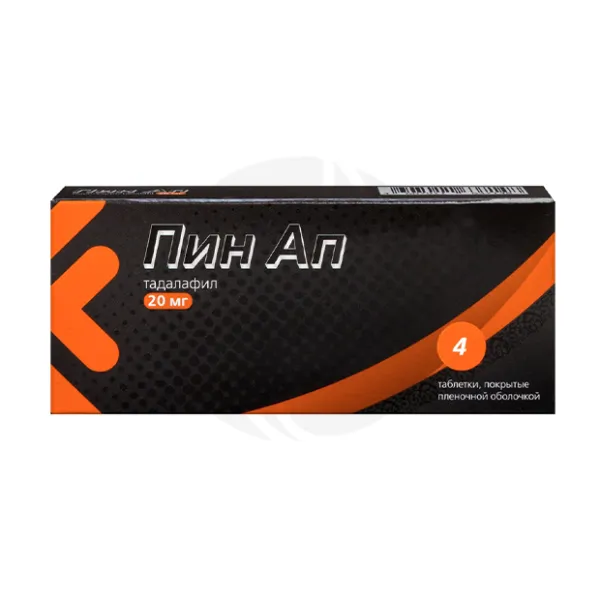 Изображение товара Пин Ап таблетки покрыт. п/о 20мг, №4 Алси Фарма Изображение товара Пин Ап таблетки покрыт. п/о 20мг, №4 Алси Фарма