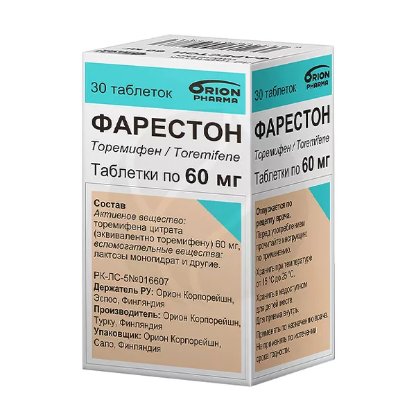 Изображение товара Фарестон таблетки 60мг, №30 Изображение товара Фарестон таблетки 60мг, №30
