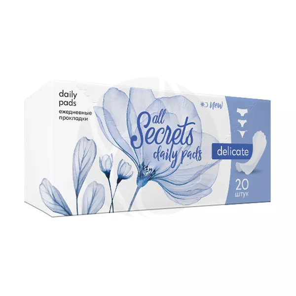 Изображение товара All secrets Delicate ежедневные прокладки, 20шт Изображение товара All secrets Delicate ежедневные прокладки, 20шт