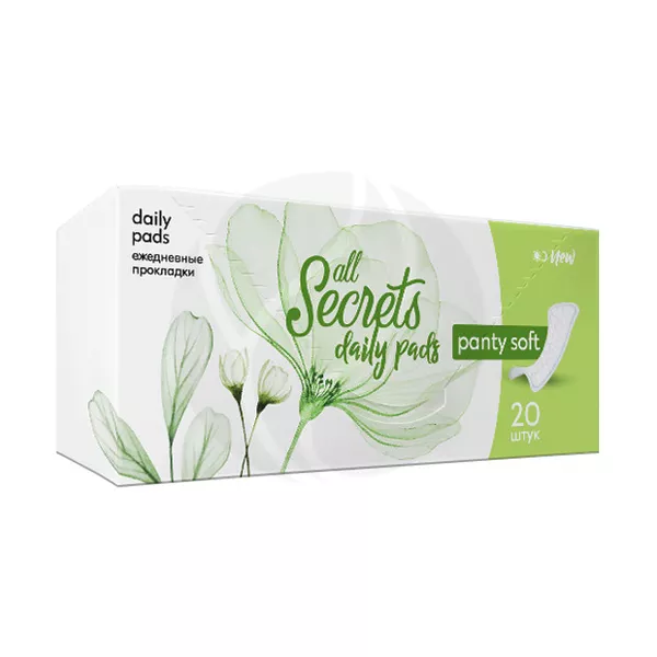 Изображение товара All secrets Panty Soft ежедневные прокладки, 20шт Изображение товара All secrets Panty Soft ежедневные прокладки, 20шт