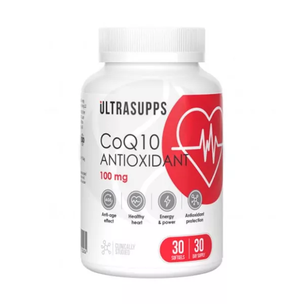 Изображение товара Коэнзим Q-10 капсулы 100 мг Ultrasupps — здоровье сердца и энергия ежедневно