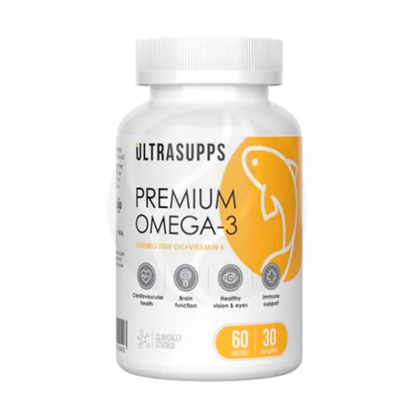 Изображение товара Премиум Омега-3 капсулы Ultrasupps - ЭПК/ДГК + витамин Е Изображение товара Премиум Омега-3 капсулы Ultrasupps - ЭПК/ДГК + витамин Е