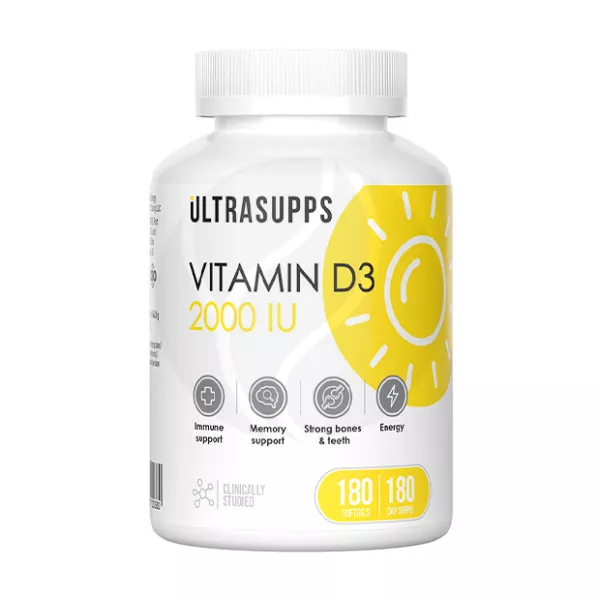 Ultrasupps Витамин D3 капсулы, №180
