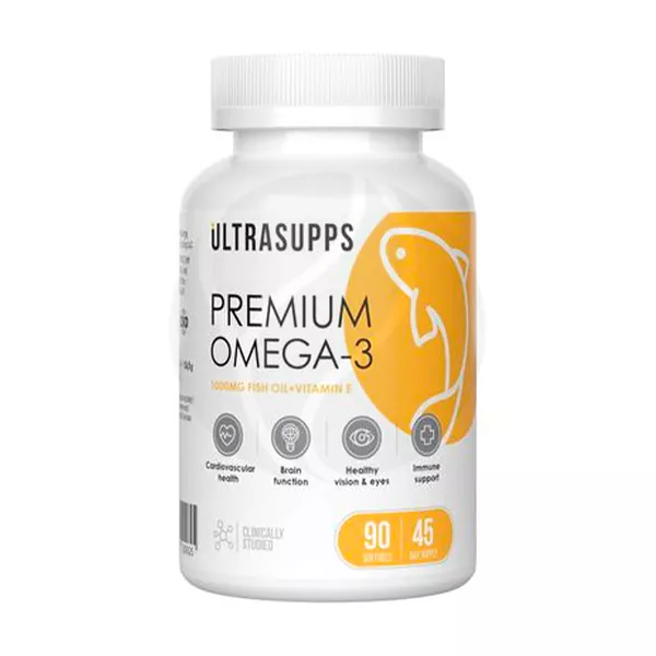 Изображение товара Омега-3 капсулы Ultrasupps Премиум Омега-3 90 шт Изображение товара Омега-3 капсулы Ultrasupps Премиум Омега-3 90 шт