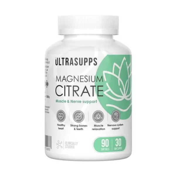 Изображение товара Магния цитрат капсулы Ultrasupps №90 — источник магния для укрепления здоровья
