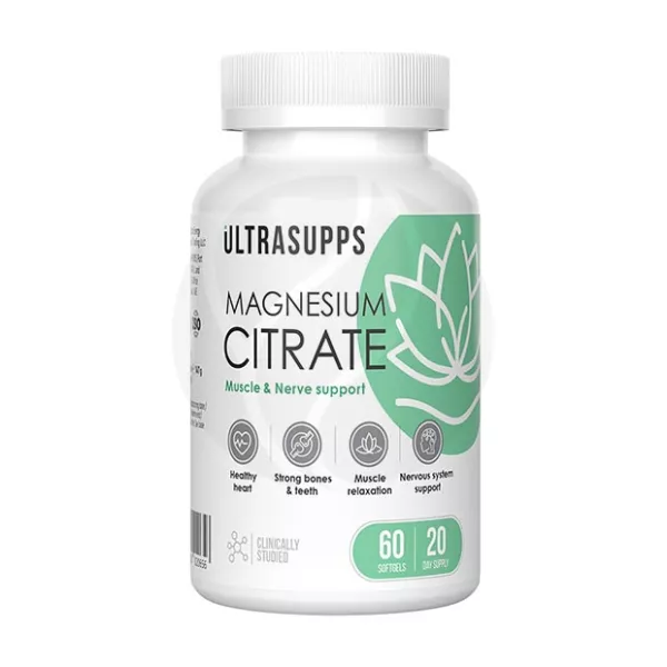 Изображение товара Ultrasupps Магния цитрат капсулы 60 шт - для восполнения дефицита магния и поддержки организма
