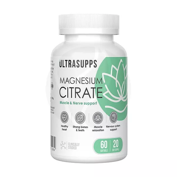 Изображение товара Ultrasupps Магния цитрат 60 капсул Биодобавка для здоровья